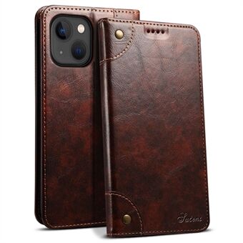 SUTENI For iPhone 14 Magnetic Auto Closing Phone Case PU Leather Stand Wallet Protective Cover