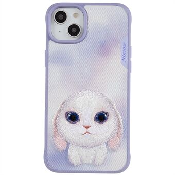 NIMMY Big Eyes Pet Series for iPhone 14 Embroidery Cartoon Animal Phone Case PU Leather Coated PC + TPU Shockproof Protection Back Cover