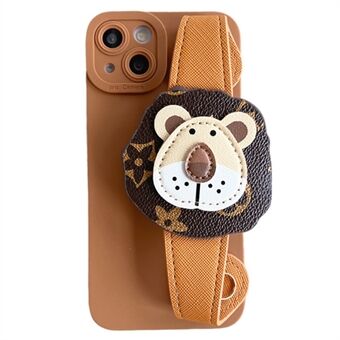 Shockproof Case for iPhone 14 TPU Phone Case Anti-Drop Phone Cover with Lion Wrist Strap
