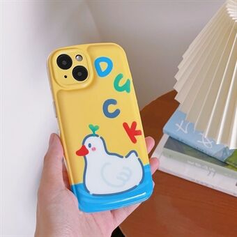 For iPhone 14 IMD Cartoon Pattern Protective Cover Airbag Design Bump Proof TPU Back Case