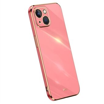 XINLI For iPhone 14 Soft TPU Protective Cover Electroplating Golden Edge Phone Case