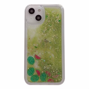 For iPhone 13 / 14 Fruit Liquid Quicksand PC+TPU Case Back Protector Phone Cover