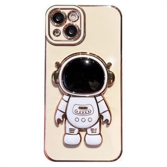 For iPhone 14 Cartoon Astronaut Kickstand TPU Phone Case Electroplating Drop-proof Cover