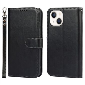 For iPhone 14 Wallet Phone Case R61 Texture Felled Seam PU Leather Phone Stand Cover