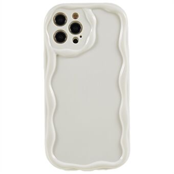 For iPhone 14 Creative Wave Design Soft TPU Phone Case Drop-proof Back Cover - White