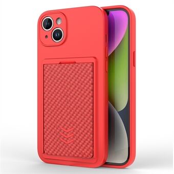 For iPhone 14 TPU Phone Case with PC Slide Card Holder, Anti-drop Phone Cover