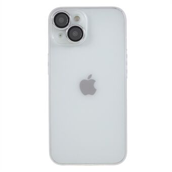 For iPhone 14 Anti-drop Phone Case Matte TPU Anti-fingerprint Cover with Metal Lens Ring