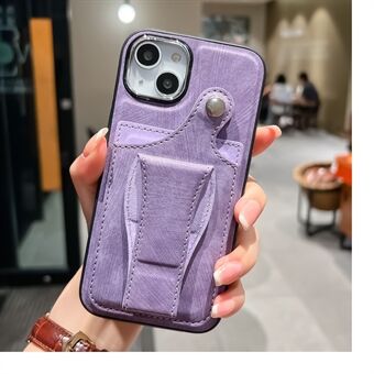 PU Leather TPU Phone Case for iPhone 14 Shockproof Phone Cover with Card Holder, Kickstand