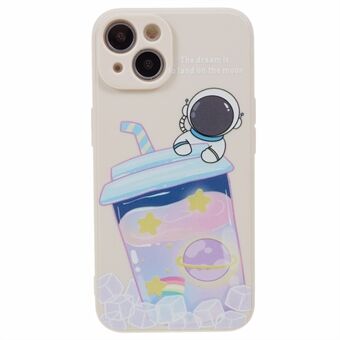 Soft TPU Cover for iPhone 14 Cartoon Astronaut Pattern Printing Anti-drop Phone Case