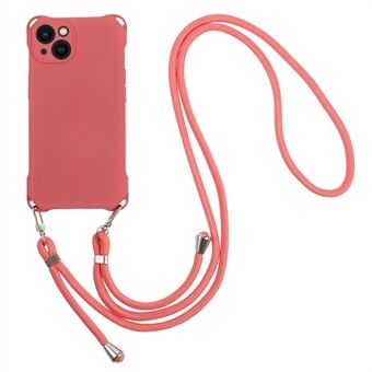 Phone Cover for iPhone 14 Four Corner Thickened Shockproof TPU Phone Case with Hanging Rope