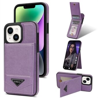 N.BEKUS For iPhone 14 RFID Blocking PU Leather+TPU Phone Case Card Slots Kickstand Cover