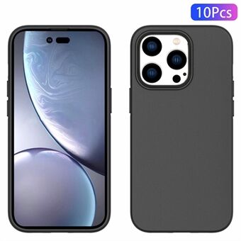 10Pcs/Pack Soft TPU Phone Back Case for iPhone 14 Pro 6.1 inch, Dual-sided Matte Finish Protective Cover - Black