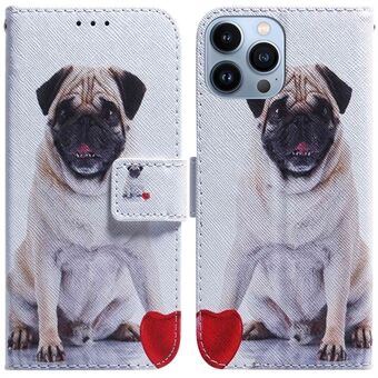 Wallet Stand Phone Cover for iPhone 14 Pro 6.1 inch, PU Leather Pattern Printing Shockproof Case