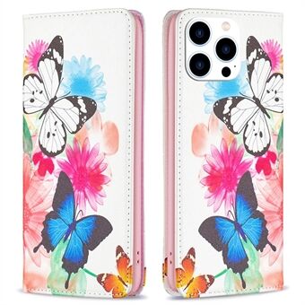 BF Pattern Printing Leather Series-3 for iPhone 14 Pro 6.1 inch PU Leather Shockproof Phone Cover Foldable Stand Case Magnetic Auto-absorbed Wallet Phone Shell