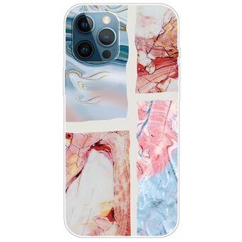 For iPhone 14 Pro 6.1 inch A Style Marble Series Pattern Printed IMD Case Soft TPU Raised Edge Shock-Absorption Protective Cover