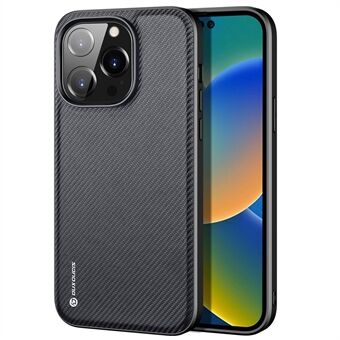 DUX DUCIS FINO Series for iPhone 14 Pro 6.1 inch Woven Texture Anti-slip Case PU Leather+PC+TPU+PVC Hybrid Wear-resistant Cover