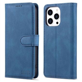 AZNS For iPhone 14 Pro 6.1 inch Anti-drop PU Leather Wallet Case Magnetic Closure Stand Shockproof Protective Phone Flip Cover