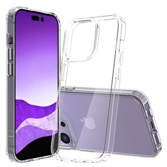 For iPhone 14 Pro 6.1 inch Shockproof Case Ultra Clear Phone Case Transparent Hard Acrylic Back + Soft TPU Cover