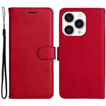 For iPhone 14 Pro 6.1 inch KT Leather Series-2 Leather Stand Phone Case, Wallet Design Well-protected Leather Phone Case with Handy Strap