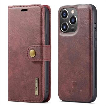 DG.MING For iPhone 14 Pro 6.1 inch 2-in-1 Detachable Cover Magnetic Absorption Stand Flip Folio Split Leather Wallet Case
