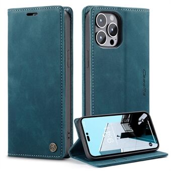 CASEME 013 Series for iPhone 14 Pro 6.1 inch Anti-fall PU Leather Wallet Case Magnetic Auto-absorbed Stand Anti-scratch Phone Cover