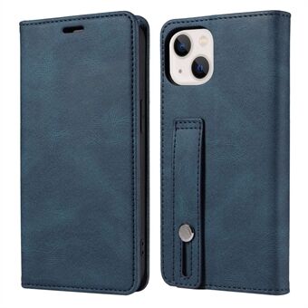 For iPhone 14 Pro 6.1 inch Full Protection Phone Flip Case Magnetic PU Leather Phone Wallet Cover Stand with Wristband