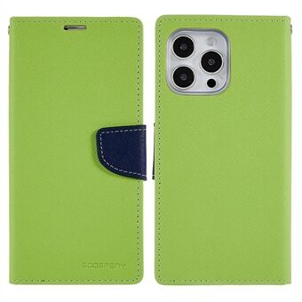 MERCURY GOOSPERY For iPhone 14 Pro 6.1 inch Splicing Color Magnetic Clasp Phone Cover PU Leather Wallet Stand Case