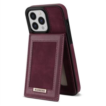 N.BEKUS Vertical Card Holder Kickstand Phone Cover for iPhone 14 Pro 6.1 inch, RFID Blocking PU Leather+TPU Phone Case
