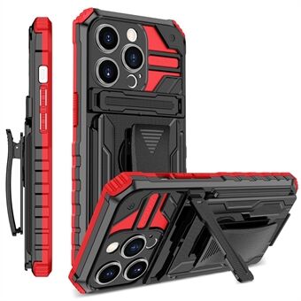 For iPhone 14 Pro 6.1 inch PC + TPU Hybrid Cover Shockproof Kickstand Phone Case with Belt Clip