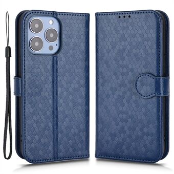 For iPhone 14 Pro 6.1 inch Magnetic Clasp Dot Pattern Imprinted Phone Cover Leather Stand Wallet Book Style Case