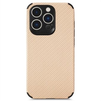 Anti-drop Phone Case for iPhone 14 Pro 6.1 inch, Carbon Fiber Texture PU Leather Coated Soft TPU Anti-scratch Phone Cover