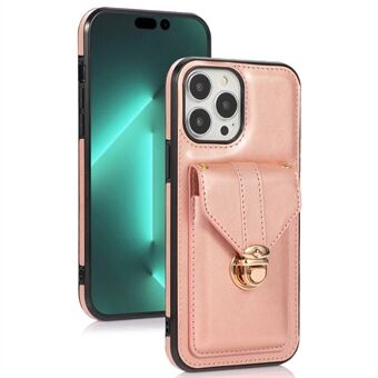 Cell Phone Cover for iPhone 14 Pro 6.1 inch, PU Leather+TPU Cash Coin Card Holder Kickstand Phone Case with Shoulder Strap