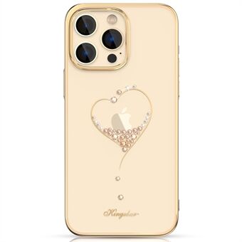 KINGXBAR For iPhone 14 Pro Shockproof Case Electroplating Phone Cover Anti-Fall PC Phone Case with Crystal Decoration