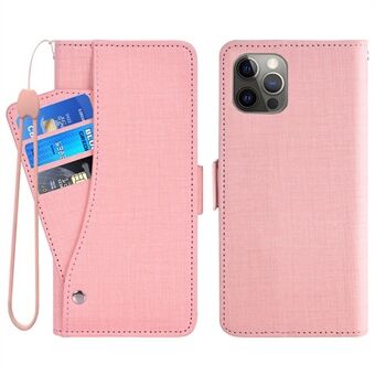 For iPhone 14 Pro Cell Phone Case Jeans Cloth Texture PU Leather Wallet Stand Cover with Rotating Card Slot