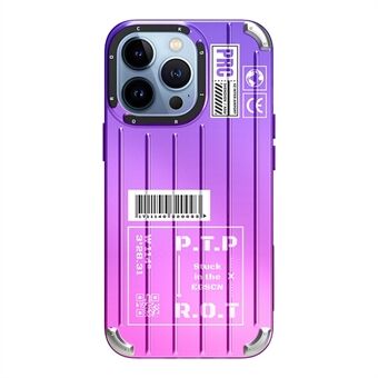 ROCK Gradient Color InShare Series for iPhone 14 Pro Luggage Case Stripe Design Phone Case IMD TPU + PET Hybrid Cover