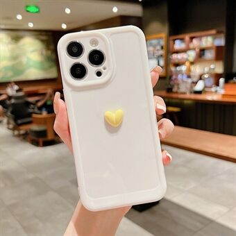 For iPhone 14 Pro Creative Love Heart Phone Case Soft TPU Camera Protective Anti-Scratch Back Cover