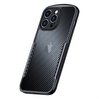 XUNDD For iPhone 14 Pro Drop-proof Cell Phone Cover Carbon Fiber Texture Wear-resistant Soft TPU Phone Case