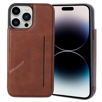 HANMAN Mika Series Card Holder Case for iPhone 14 Pro, PU Leather Coated TPU Shockproof Phone Cover