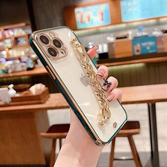 TPU Protective Case for iPhone 14 Pro, Dual Color Electroplating Anti-scratch Cover with Hand Chain