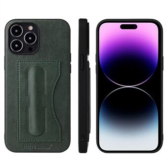 Anti-Fall Phone Case for iPhone 14 Pro PU Leather TPU Phone Shell Shockproof Kickstand Case with Card Holder