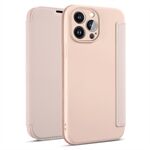 For iPhone 14 Pro Skin-touch Liquid Silicone Protective Case Card Holder Kickstand Phone Shockproof Cover