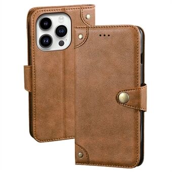 IDEWEI For iPhone 14 Pro Mobile Phone Shell Bag PU Leather Wallet Stand Phone Cover Anti-Scratch Fine Texture Phone Case