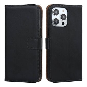 Genuine Leather Wallet Case for iPhone 14 Pro, Anti-fingerprint Supporting Stand Shockproof Cell Phone Cover