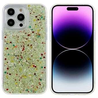 DFANS Starlight Shining Series Glittery Anti-scratch Phone Case for iPhone 14 Pro, Epoxy Design Hard PC+TPU Dual Protection Phone Cover