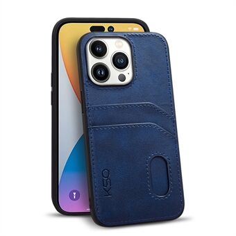 KSQ Style-C For iPhone 14 Pro Card Slots Design Protective Back Case PU Leather Coated TPU Phone Cover