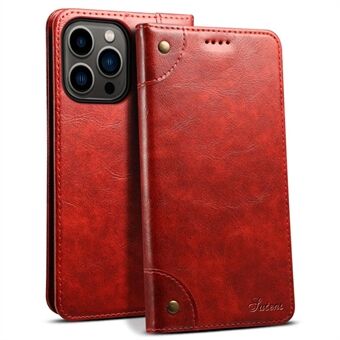 SUTENI For iPhone 14 Pro Anti-scratch Protective Case Magnetic Buckle PU Leather TPU Wallet Phone Cover