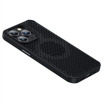 BENKS For iPhone 14 Pro Carbon Fiber Kevlar Magnetic Case Drop-proof Hollow Heat Dissipation Phone Cover