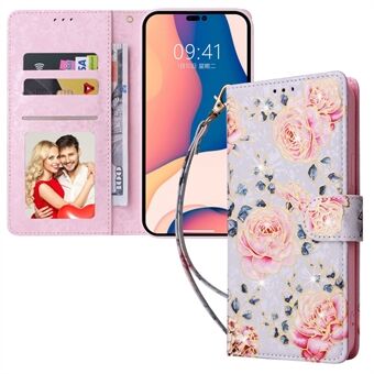 For iPhone 14 Pro Magnetic Clasp PU Leather Phone Stand Case Stylish Lacquered RFID Blocking Wallet Cover