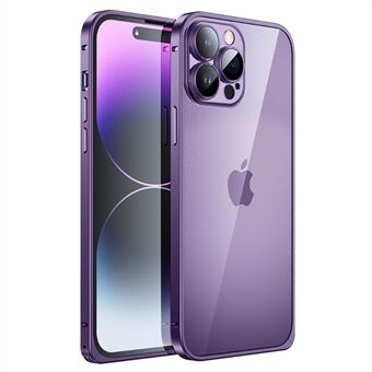 For iPhone 14 Pro Luban Lock Phone Protective Cover PC + Metal Anti-drop Anti-scratch Case with Tempered Glass Lens Film