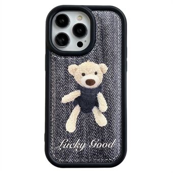 For iPhone 14 Pro Cotton Pad Bear Protective Anti-drop Smartphone Case Anti-scratch Phone Cover